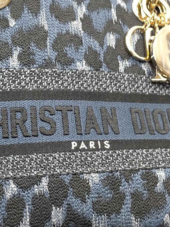 Authentic Dior Lady Dior Leopard Canvas Bag | Christian Dior Top Handle - Picture 10 of 16
